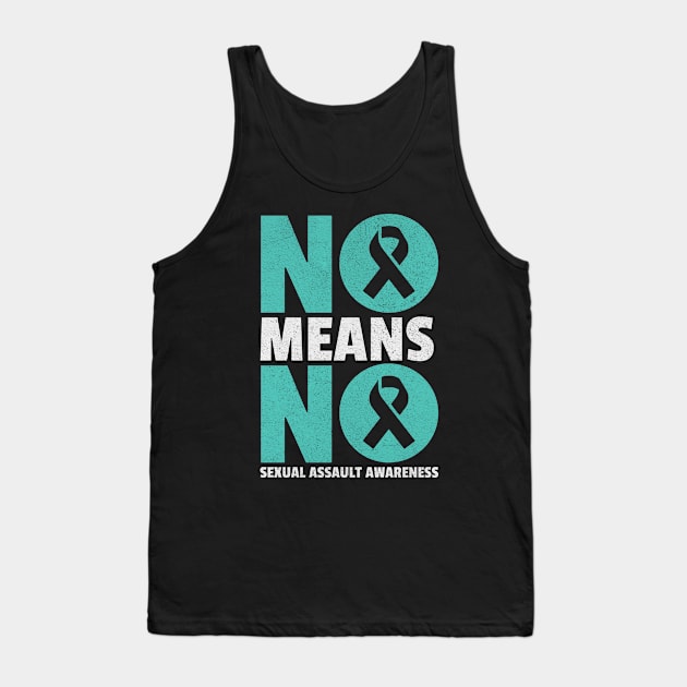 No Means No Sexual Assault Awareness Tank Top by Cosmic Dust Art